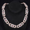 Sterling Silver 925 22MM Rose Gold Two Tone Flower Link Chain Necklace