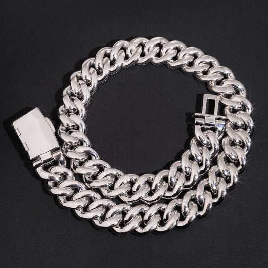 New Arrival 20MM Round Mix Baguette Moisaic Setting Moissanite Cuban Chain