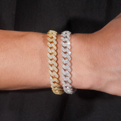 VVS Moissanite Diamond Cuban Bracelet Brass 8MM