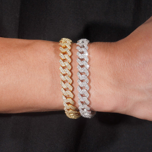 VVS Moissanite Diamond Cuban Bracelet Brass 8MM