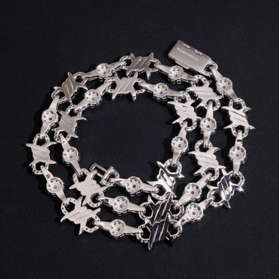 Moissanite Diamond 10MM Wire Link Infinity Chain Necklace 925 Sterling Silver