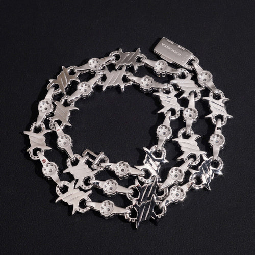 Moissanite Diamond 10MM Wire Link Infinity Chain Necklace 925 Sterling Silver