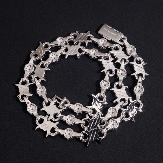 Moissanite Diamond 10MM Wire Link Infinity Chain Necklace 925 Sterling Silver
