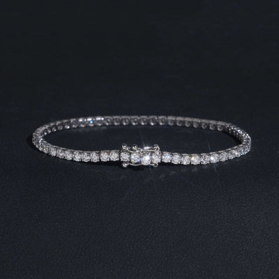 10K White Gold 2MM VVS Lab Diamond Tennis Bracelet