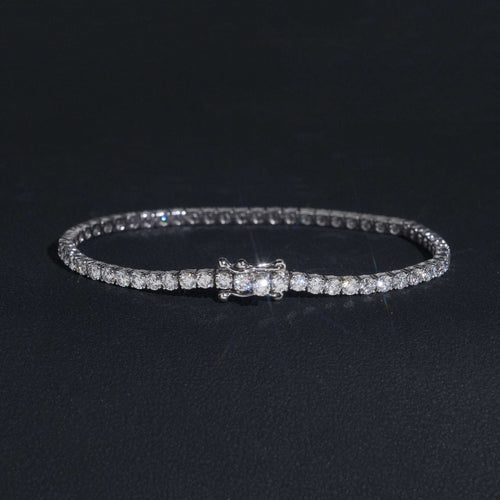 10K White Gold 2MM VVS Lab Diamond Tennis Bracelet