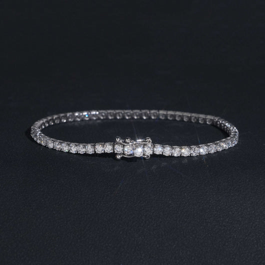 10K White Gold 2MM VVS Lab Diamond Tennis Bracelet