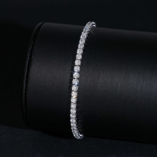 10K White Gold 2MM VVS Lab Diamond Tennis Bracelet