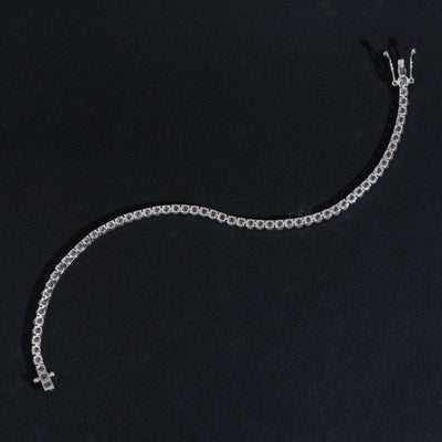 10K White Gold 2MM VVS Lab Diamond Tennis Bracelet