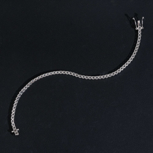 10K White Gold 2MM VVS Lab Diamond Tennis Bracelet