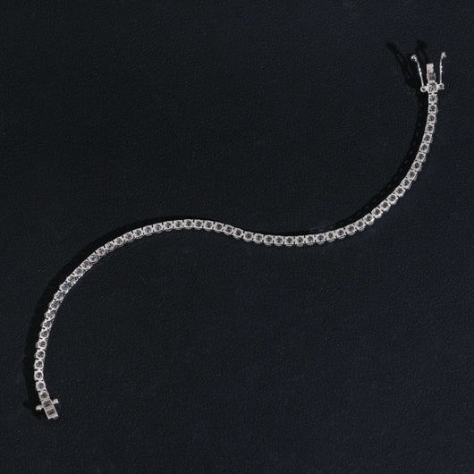 10K White Gold 2MM VVS Lab Diamond Tennis Bracelet