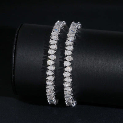 Pear Cut VVS Moissanite Tennis Bracelet 925 Silver