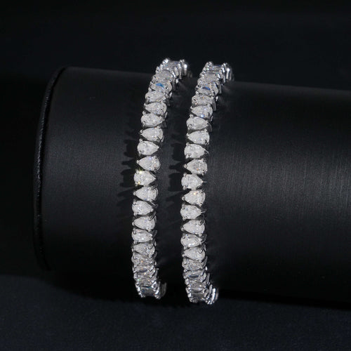 Pear Cut VVS Moissanite Tennis Bracelet 925 Silver