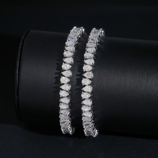 Pear Cut VVS Moissanite Tennis Bracelet 925 Silver