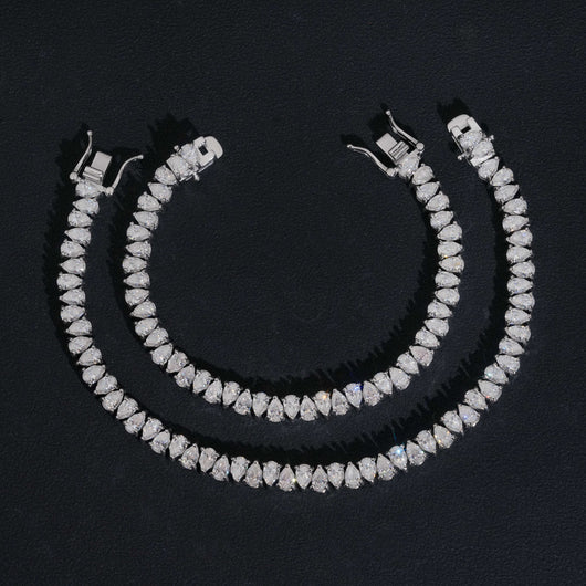 Pear Cut VVS Moissanite Tennis Bracelet 925 Silver
