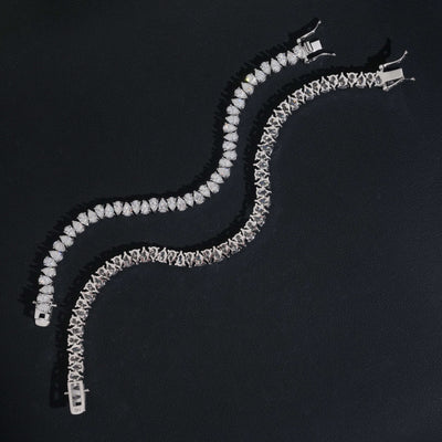 Pear Cut VVS Moissanite Tennis Bracelet 925 Silver