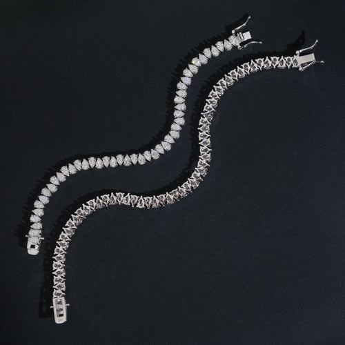 Pear Cut VVS Moissanite Tennis Bracelet 925 Silver