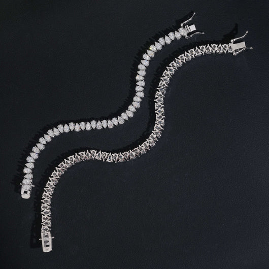 Pear Cut VVS Moissanite Tennis Bracelet 925 Silver