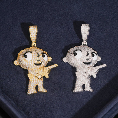 925 Sterling Silver Moissanite Diamond Cartoon Pendant