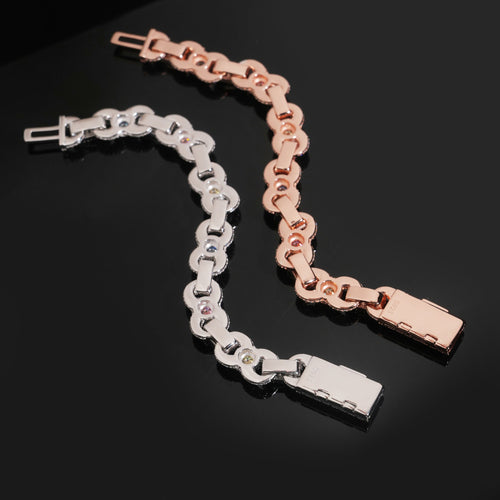 Fancy Cut Color Moissanite 13MM Infinity Link Bracelet VVS