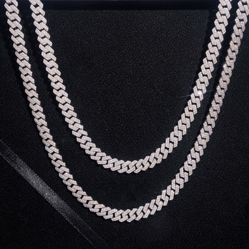 VVS Moissanite Diamond Cuban Chain Brass 8MM