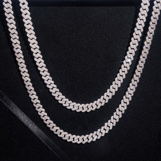 VVS Moissanite Diamond Cuban Chain Brass 8MM