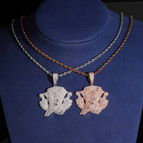 Moissanite Diamond Iced Out Hip Hop Dollar Bill Sign Pendant