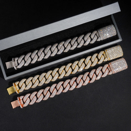 20MM Moissanite Iced Cuban Bracelet