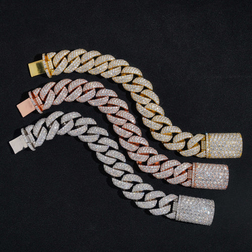 20MM Moissanite Iced Cuban Bracelet