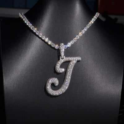 Rasied Pointer Initial J Iced Vvs Moissanite