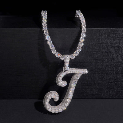 Rasied Pointer Initial J Iced Vvs Moissanite