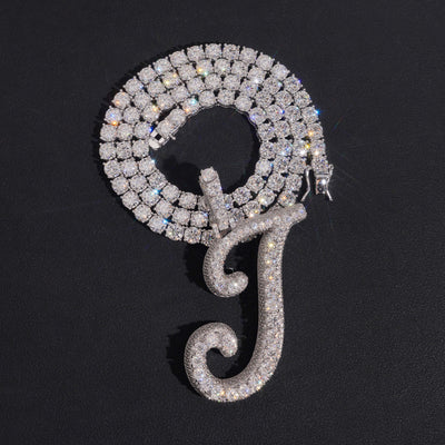 Rasied Pointer Initial J Iced Vvs Moissanite