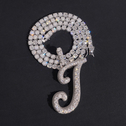 Rasied Pointer Initial J Iced Vvs Moissanite