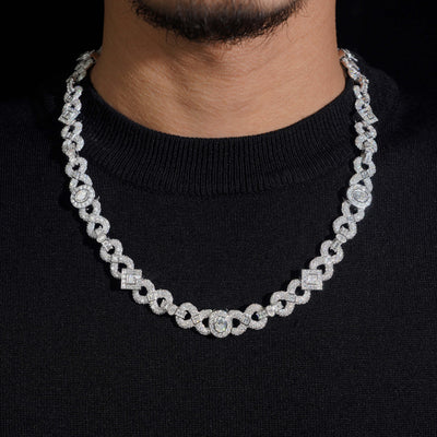13MM Infinity Link Chain Hip Hop Men Jewelry Moissanite Diamond