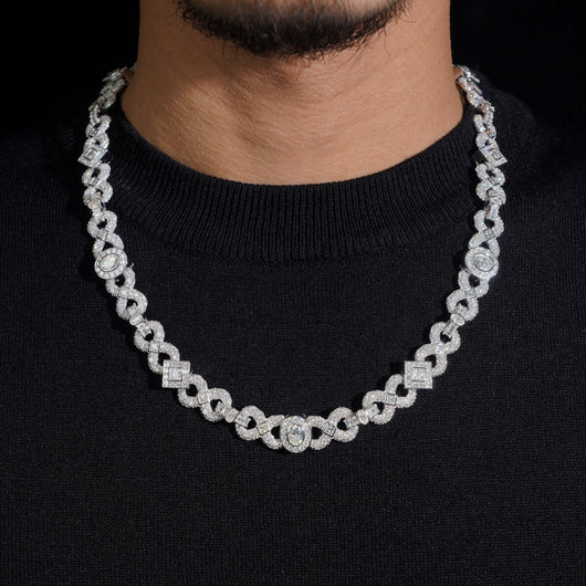 13MM Infinity Link Chain Hip Hop Men Jewelry Moissanite Diamond