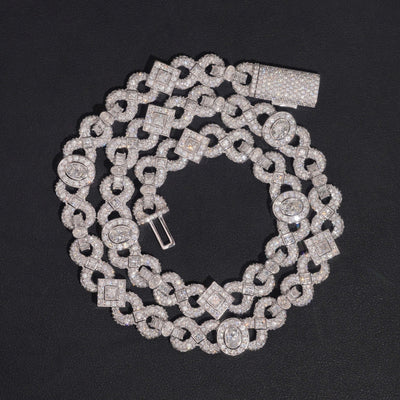 13MM Infinity Link Chain Hip Hop Men Jewelry Moissanite Diamond