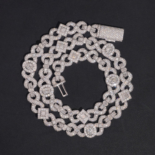 13MM Infinity Link Chain Hip Hop Men Jewelry Moissanite Diamond