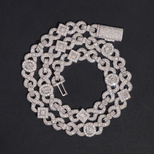 13MM Infinity Link Chain Hip Hop Men Jewelry Moissanite Diamond