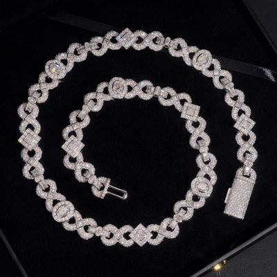 13MM Infinity Link Chain Hip Hop Men Jewelry Moissanite Diamond