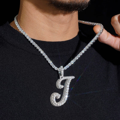 Rasied Pointer Initial J Iced Vvs Moissanite