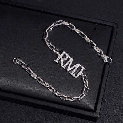 Custom Oval Link Iced Out Moissanite Diamond Name Bracelet